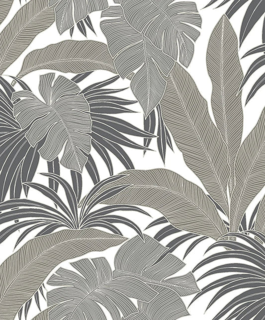 Laguna Leaf Wallpaper - Pavestone - NextWall - NW58707 - Premier Wallcovering