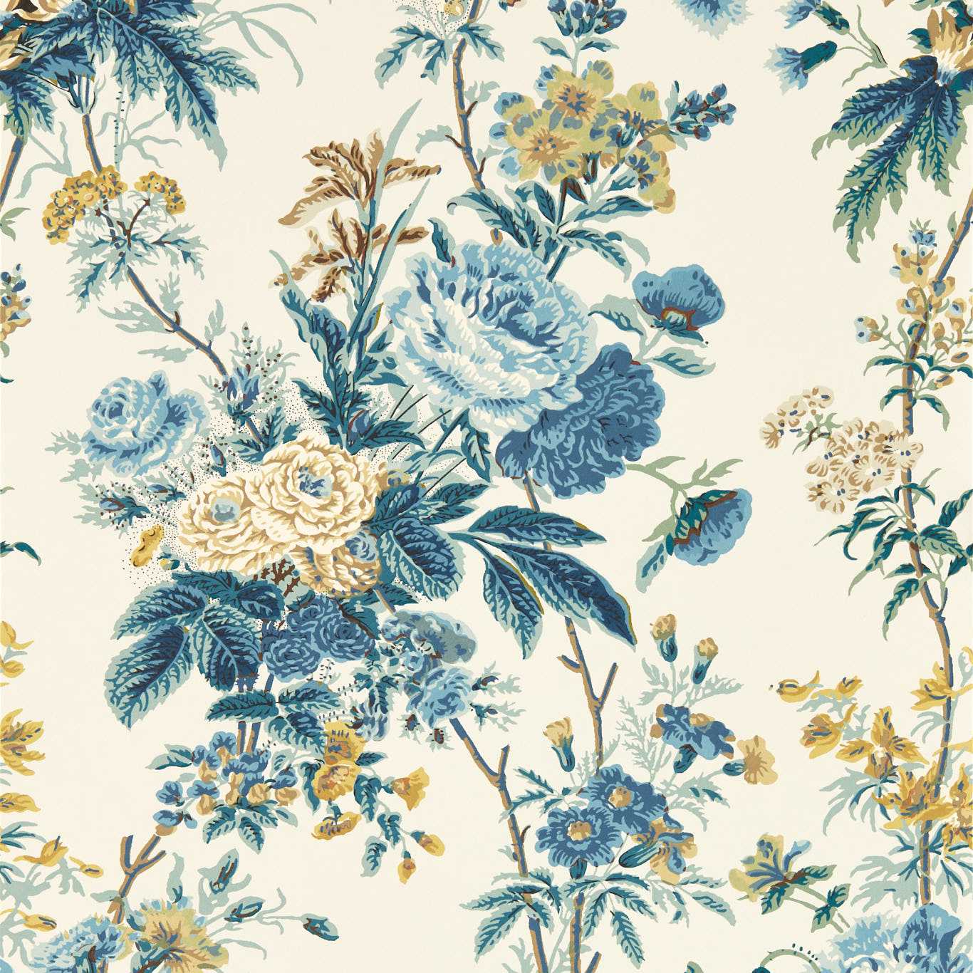 Lakeland Paradis Wallpaper - Poppinjay/Lion - DGDW217304 - Sanderson - Premier Wallcovering