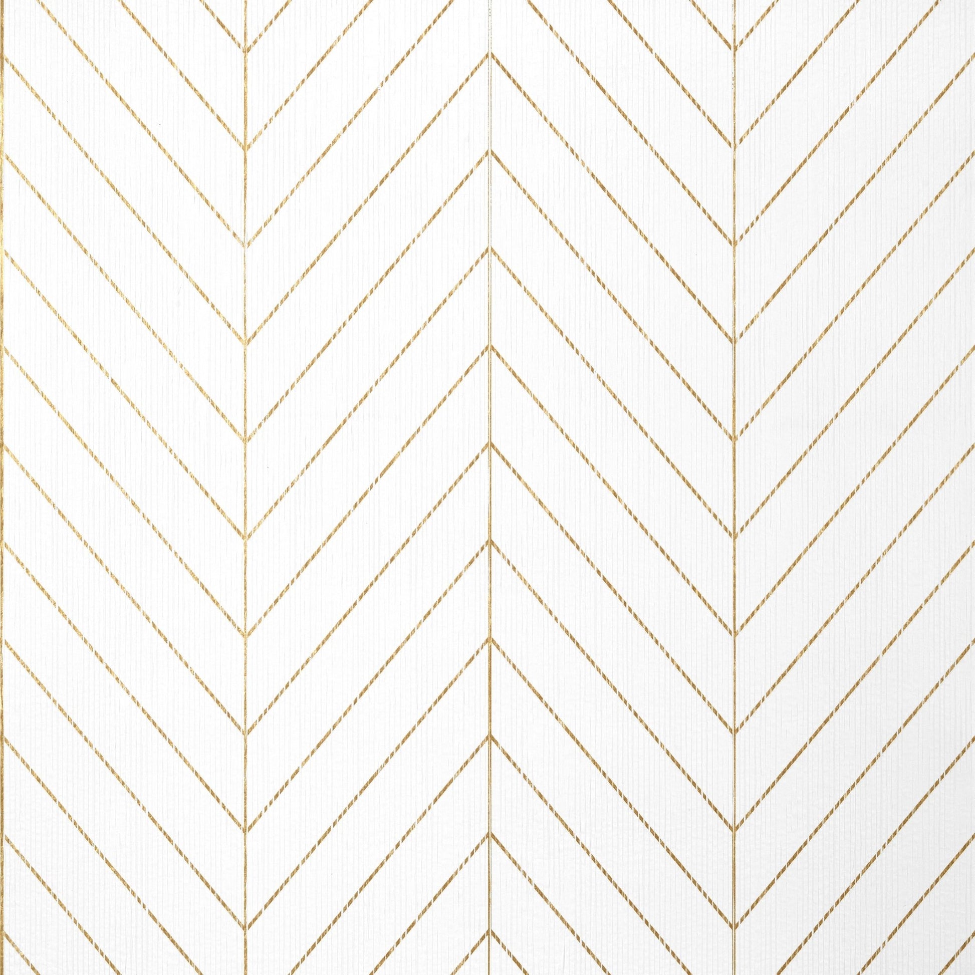 Land Bridge Wallpaper - White & Metallic Gold - Thibaut - T41005 - Premier Wallcovering