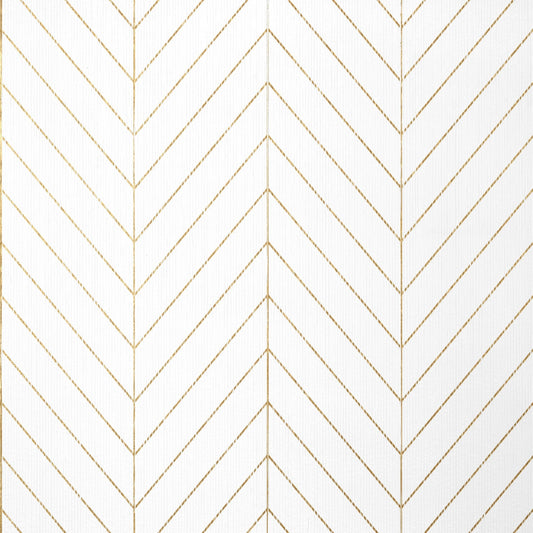 Land Bridge Wallpaper - White & Metallic Gold - Thibaut - T41005 - Premier Wallcovering