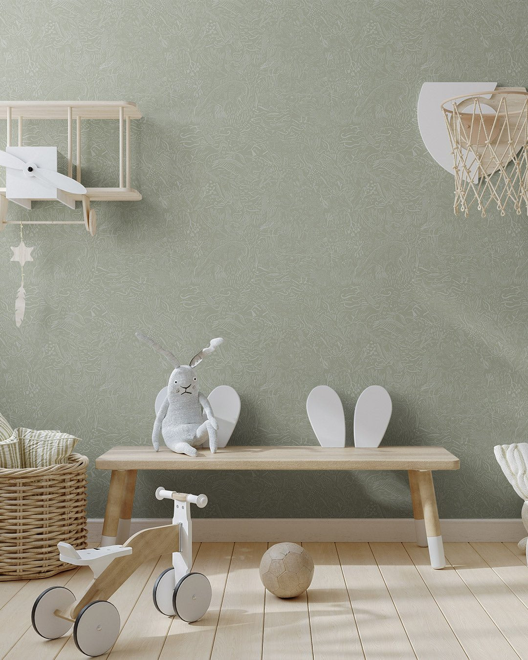 Landskapsdjur Wallpaper - Gray/Green - Midbec - 26017 - Premier Wallcovering