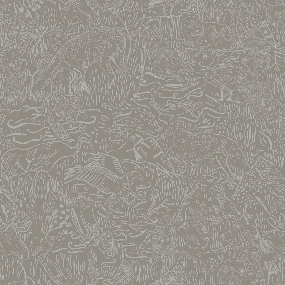 Landskapsdjur Wallpaper - Taupe - Midbec - 26022 - Premier Wallcovering