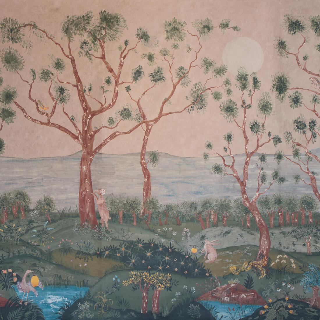 Lantern Parade Wallpaper - Plaster pink - Andrew Martin - KKLAPADU - Premier Wallcovering