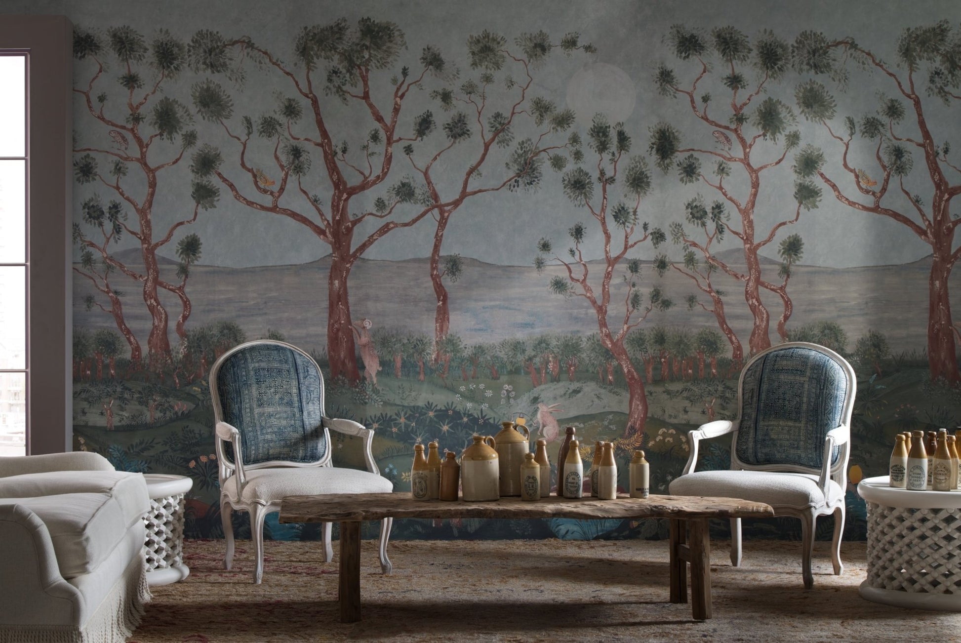 Lantern Parade Wallpaper - Midsummer Blue - Andrew Martin - KKLAPAMI - Premier Wallcovering