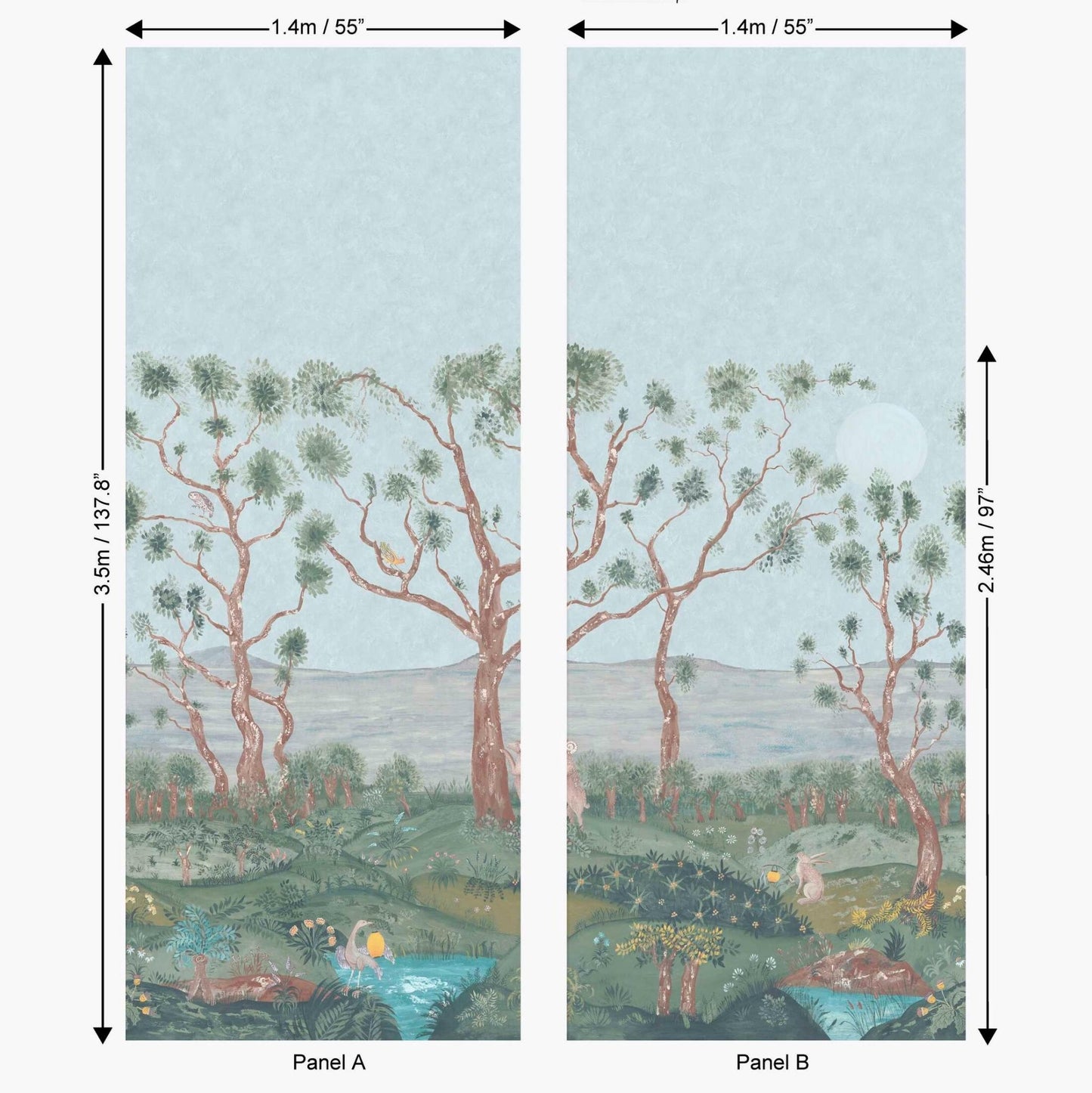 Lantern Parade Wallpaper - Midsummer Blue - Andrew Martin - KKLAPAMI - Premier Wallcovering