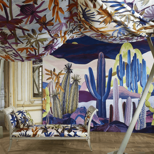 Lanzarote Garden Wallpaper - Indigo - Christian Lacroix - PCL7046/01 - Premier Wallcovering