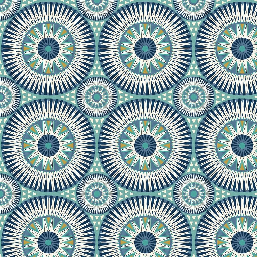 Large Ellipse Wallpaper - Denim & Flax - Ohpopsi - GRA50127W - Premier Wallcovering