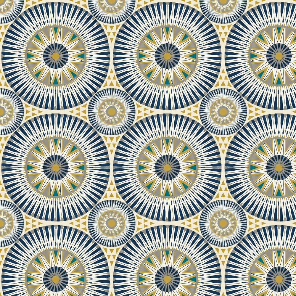 Large Ellipse Wallpaper - Ink & Amber - Ohpopsi - GRA50126W - Premier Wallcovering