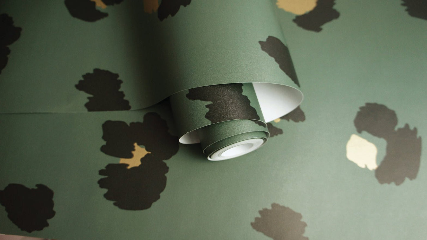 Large Leopard Spot Wallpaper - Green - Holden Décor - 13033 - Premier Wallcovering