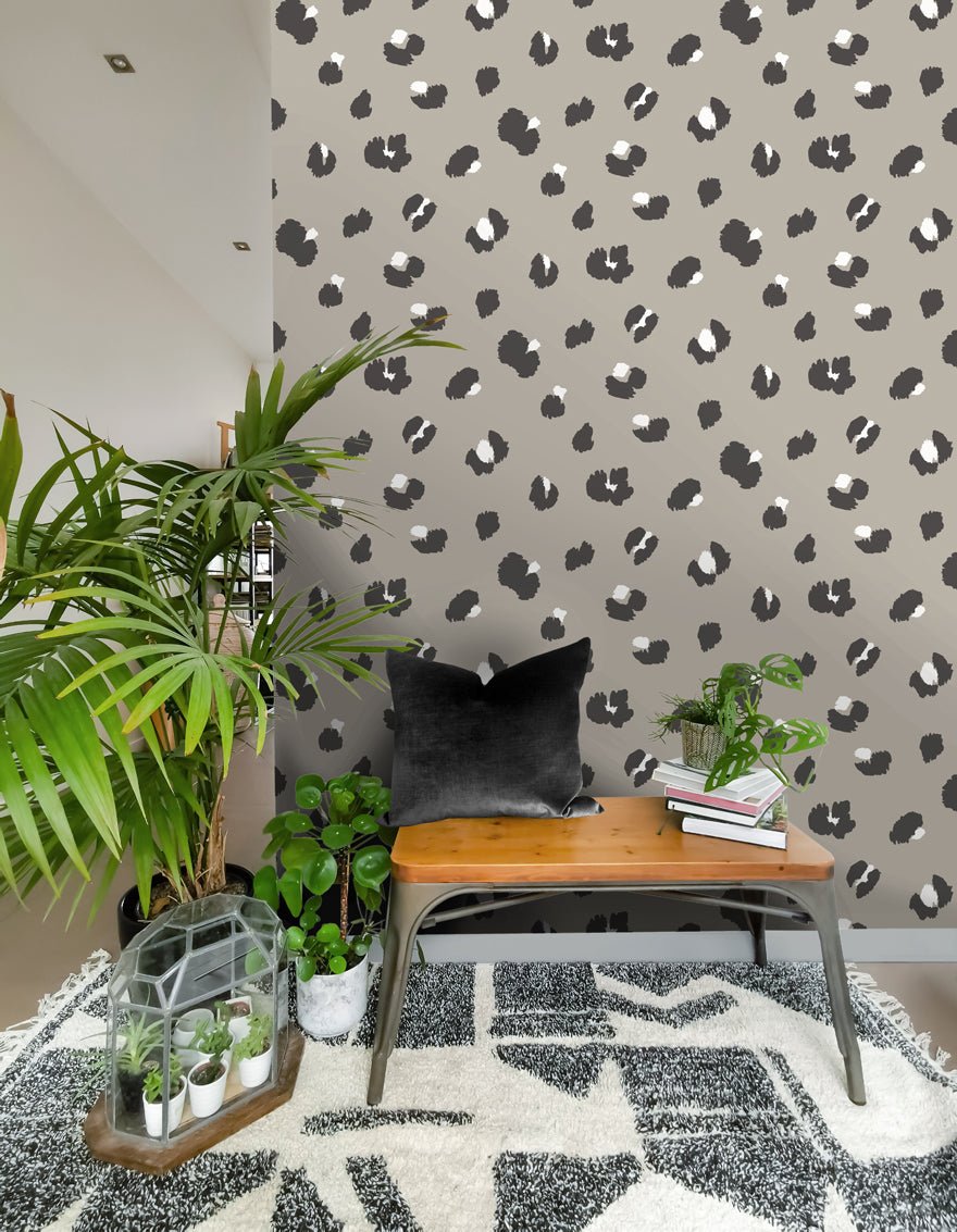 Large Leopard Spot Wallpaper - Taupe - Holden Décor - 13030 - Premier Wallcovering
