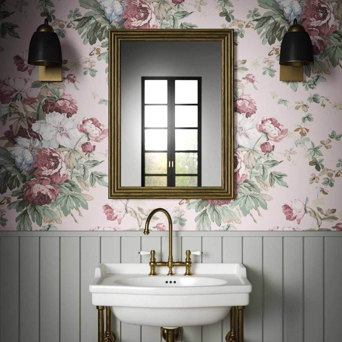 Large Peonies Wallpaper - Blush - Warner House - Premier Wallcovering