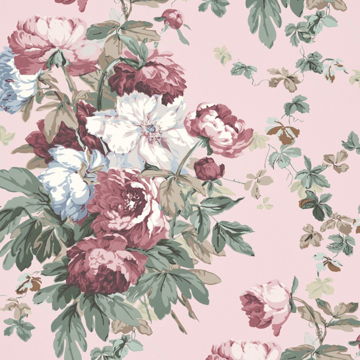 Large Peonies Wallpaper - Blush - Warner House - Premier Wallcovering