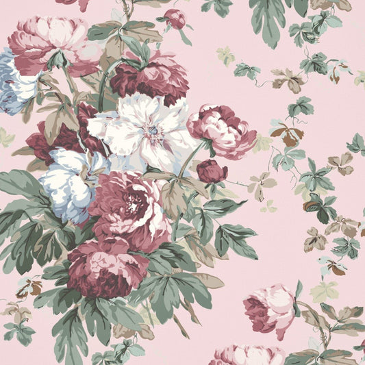 Large Peonies Wallpaper - Blush - Warner House - Premier Wallcovering
