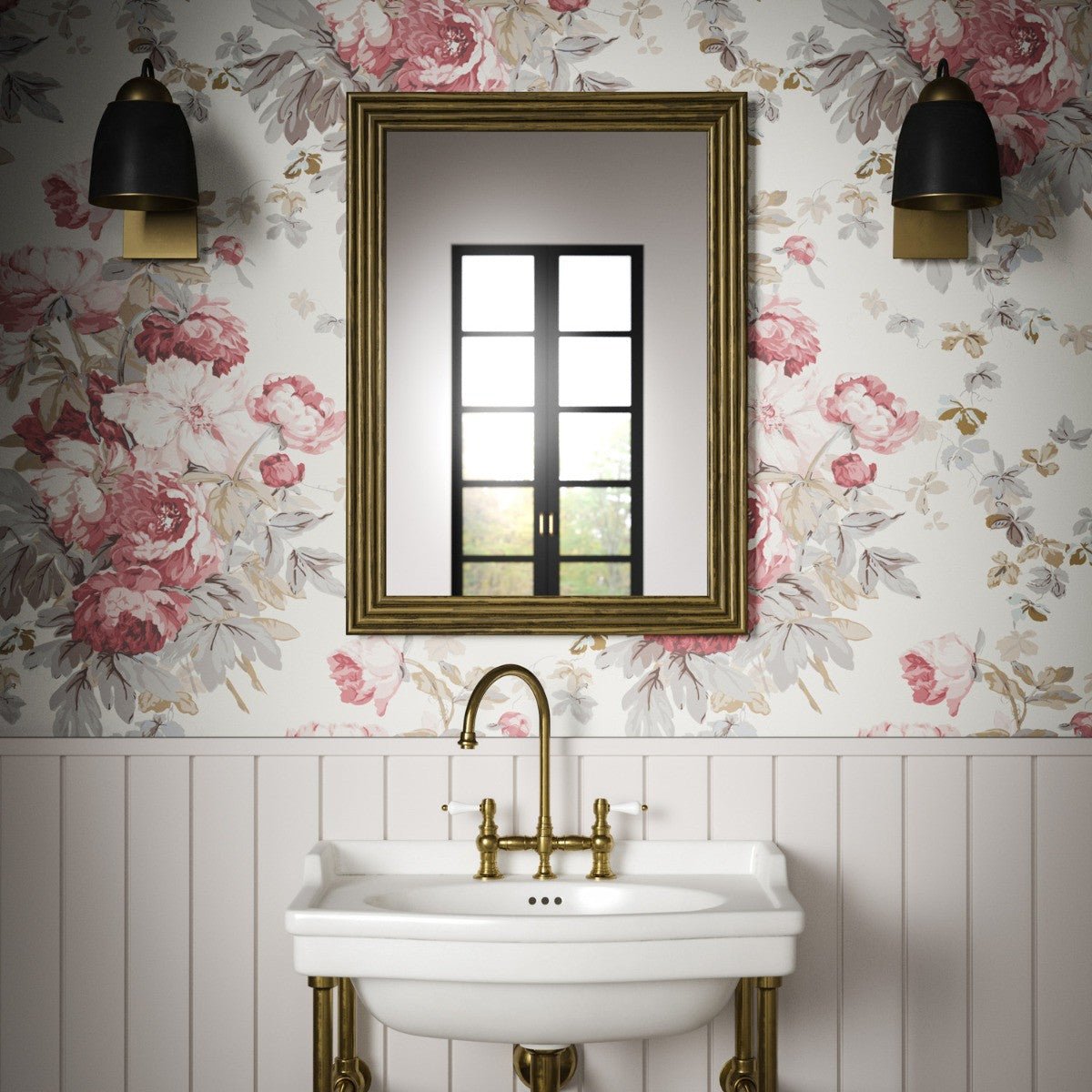 Large Peonies Wallpaper - Coral - Warner House - Premier Wallcovering