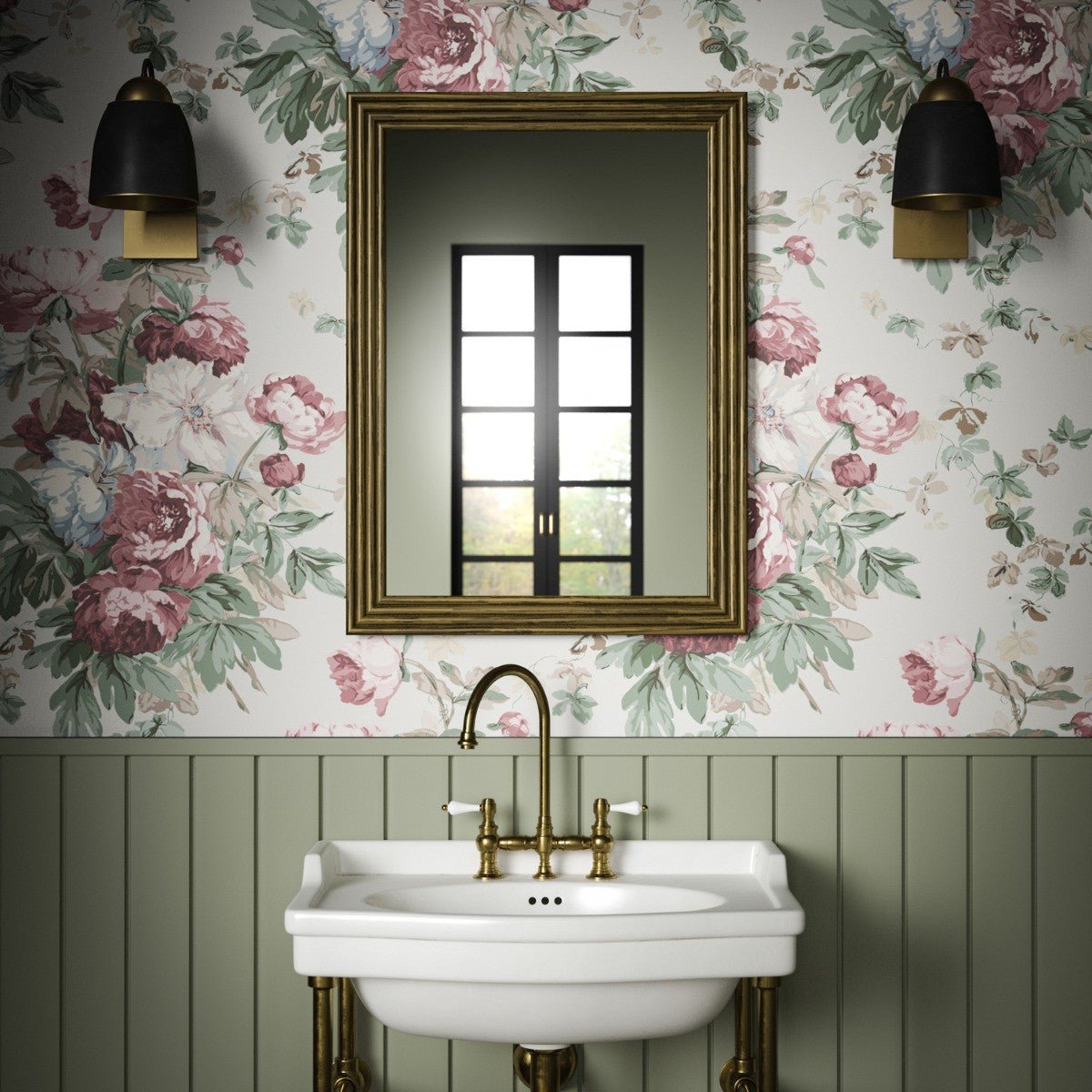 Large Peonies Wallpaper - Mulberry - Warner House - Premier Wallcovering