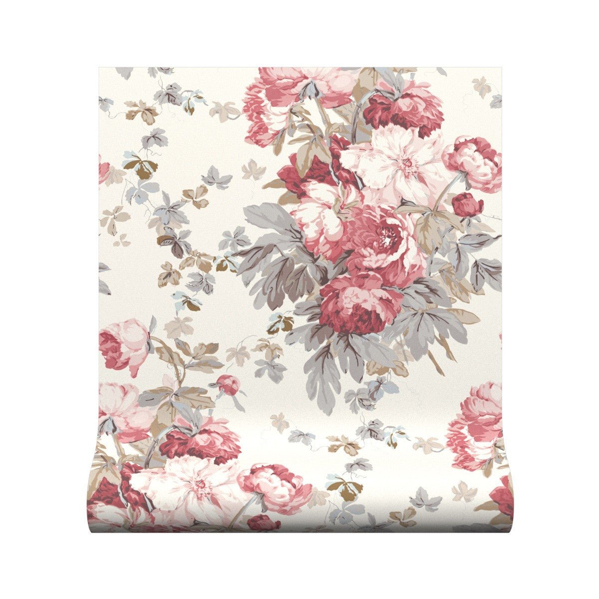 Large Peonies Wallpaper - Coral - Warner House - Premier Wallcovering