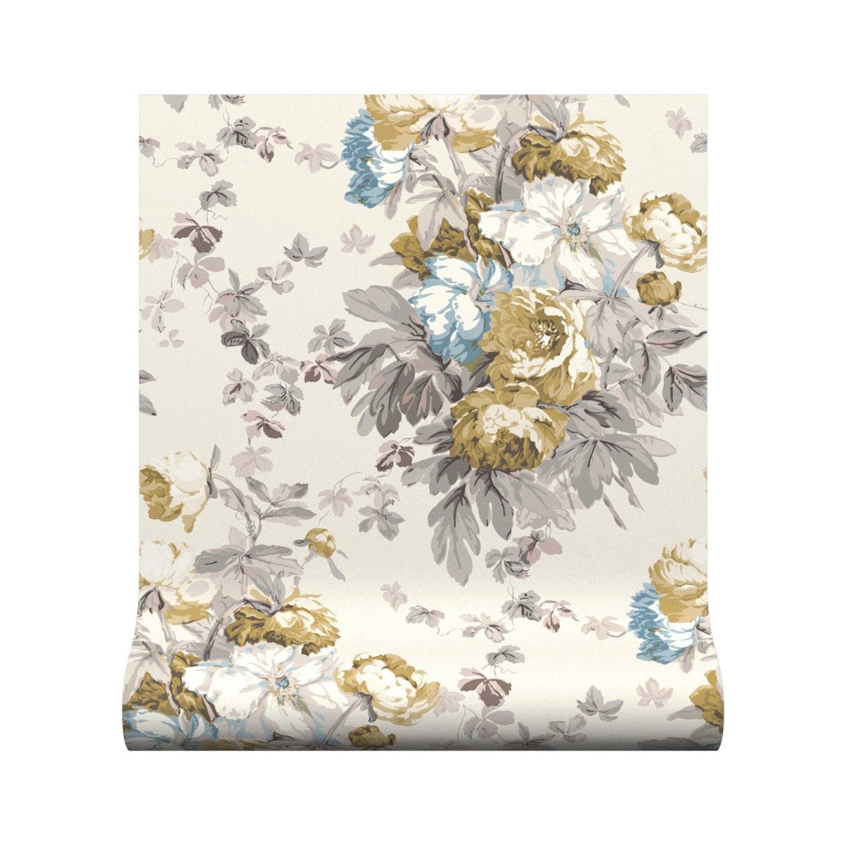 Large Peonies Wallpaper - Ochre - Warner House - Premier Wallcovering