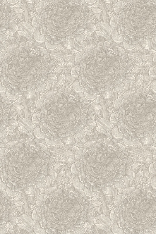 Large Tudor Rose Wallpaper - Stone - Timorous Beasties - STCO/LTR/RNW/01 - Premier Wallcovering