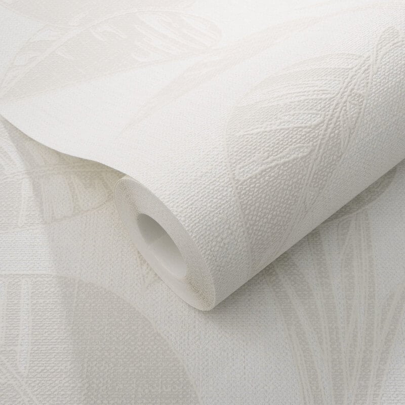 Largo Leaf Metallic Wallpaper - Cream - Erismann - 10459 - 14 - Premier Wallcovering