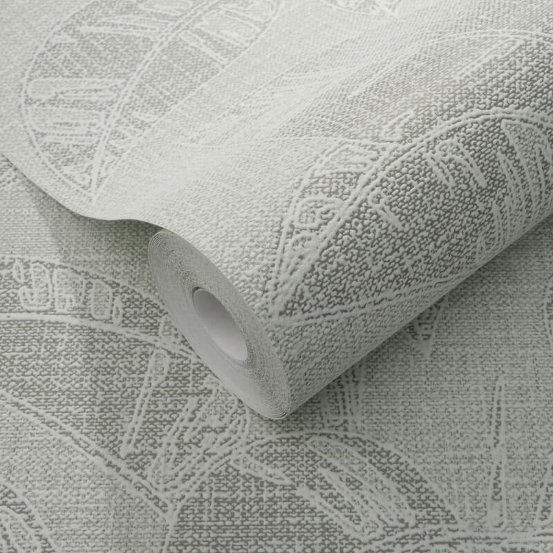 Largo Leaf Metallic Wallpaper - Olive - Erismann - 10459 - 24 - Premier Wallcovering