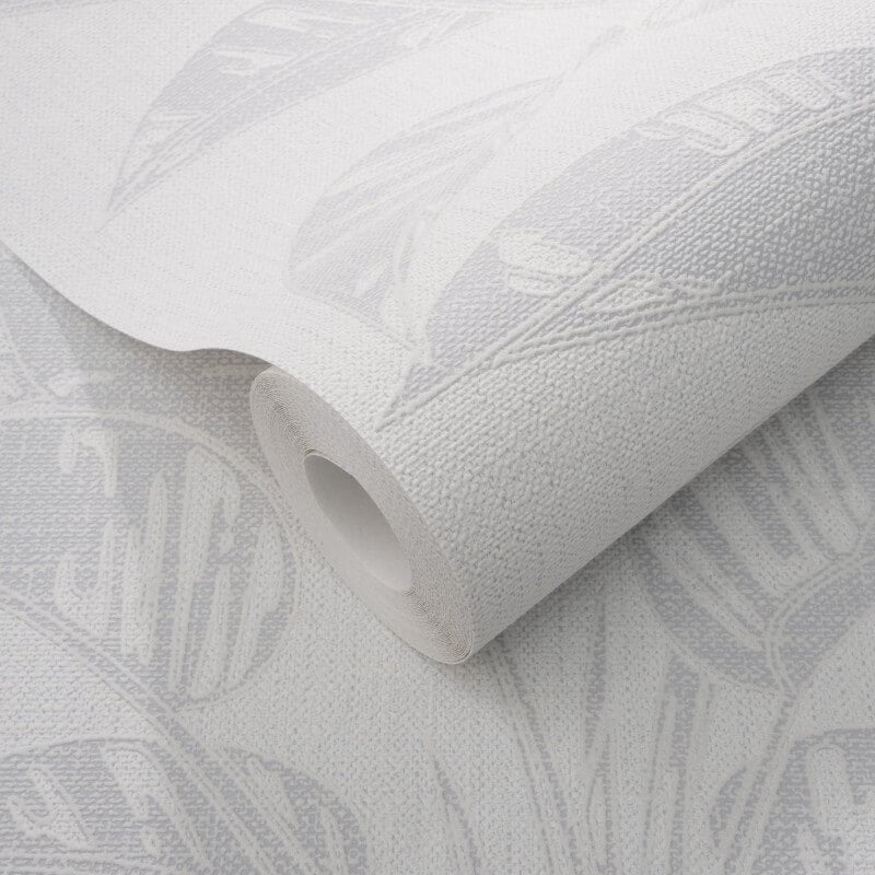 Largo Leaf Metallic Wallpaper - Grey - Erismann - 10459 - 31 - Premier Wallcovering