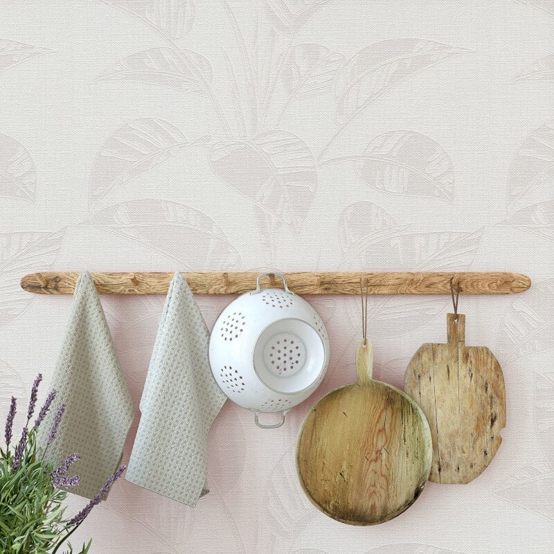 Largo Leaf Metallic Wallpaper - Cream - Erismann - 10459 - 14 - Premier Wallcovering