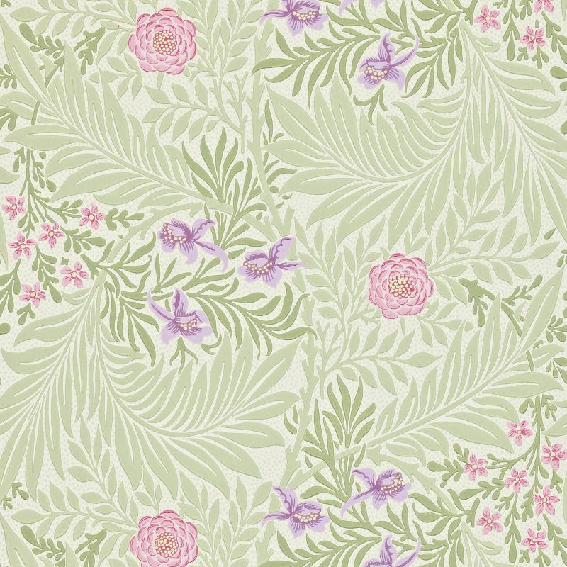 Larkspur Wallpaper - Olive/Lilac - 212555 - Morris & Co - Premier Wallcovering