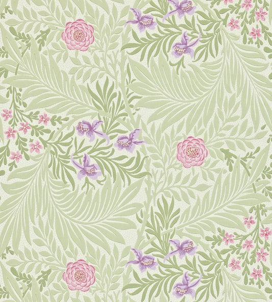 Larkspur Wallpaper - Olive/Lilac - 212555 - Morris & Co - Premier Wallcovering