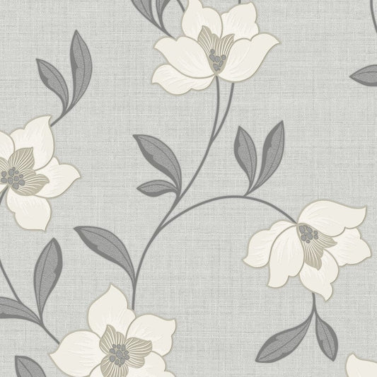 Larson Floral Metallic Wallpaper - Charcoal/Gold - Fine Décor - FD43066 - Premier Wallcovering