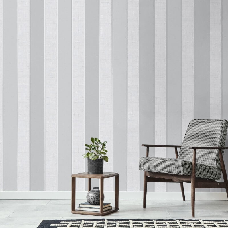 Larson Stripe Metallic Wallpaper - Grey/Silver - Fine Décor - FD42824 - Premier Wallcovering
