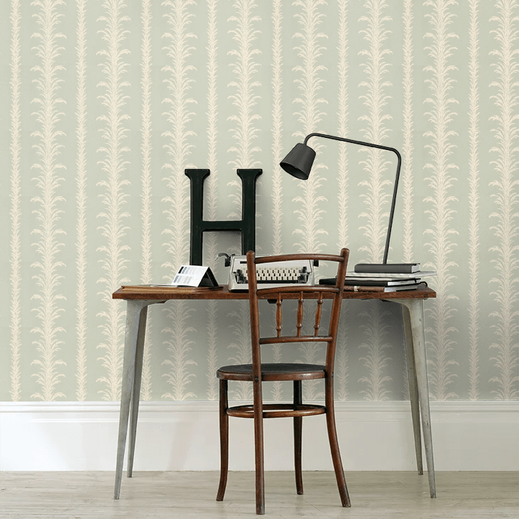 Lauderdale Wallpaper - White / Duck Egg - Little Greene - 0273LAVILLA - Premier Wallcovering