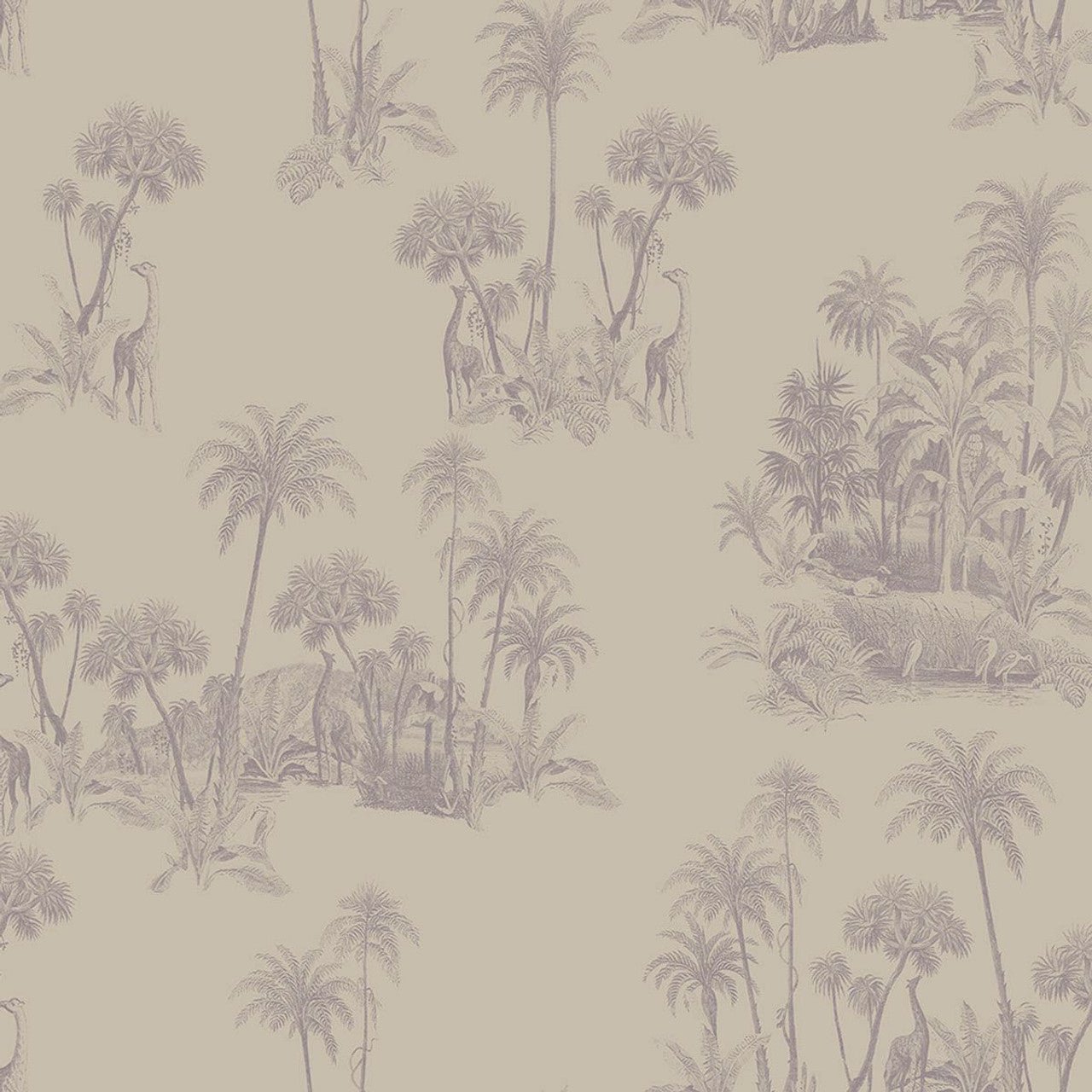 Laurel Fantasia Wallpaper - Beige/Mauve - Ted Baker - 12596 - Premier Wallcovering