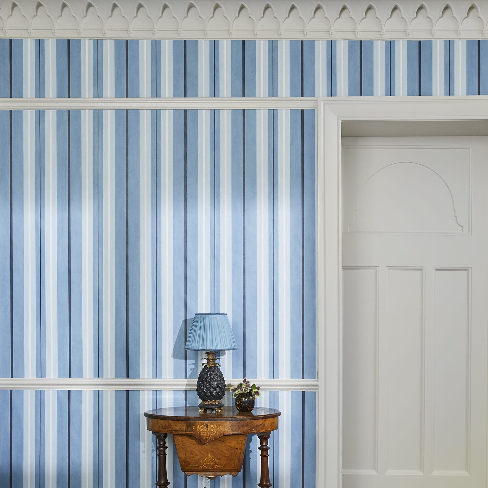 Lauriston Stripe Wallpaper - Sky - House of Hackney - 1 - WA - LAS - DI - SKY - XXX - Premier Wallcovering