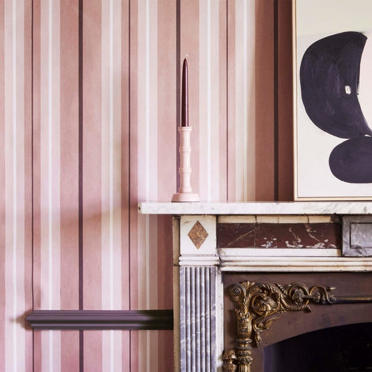 Lauriston Stripe Wallpaper - Sakura - House of Hackney - 1 - WA - LAS - DI - SAK - XXX - Premier Wallcovering