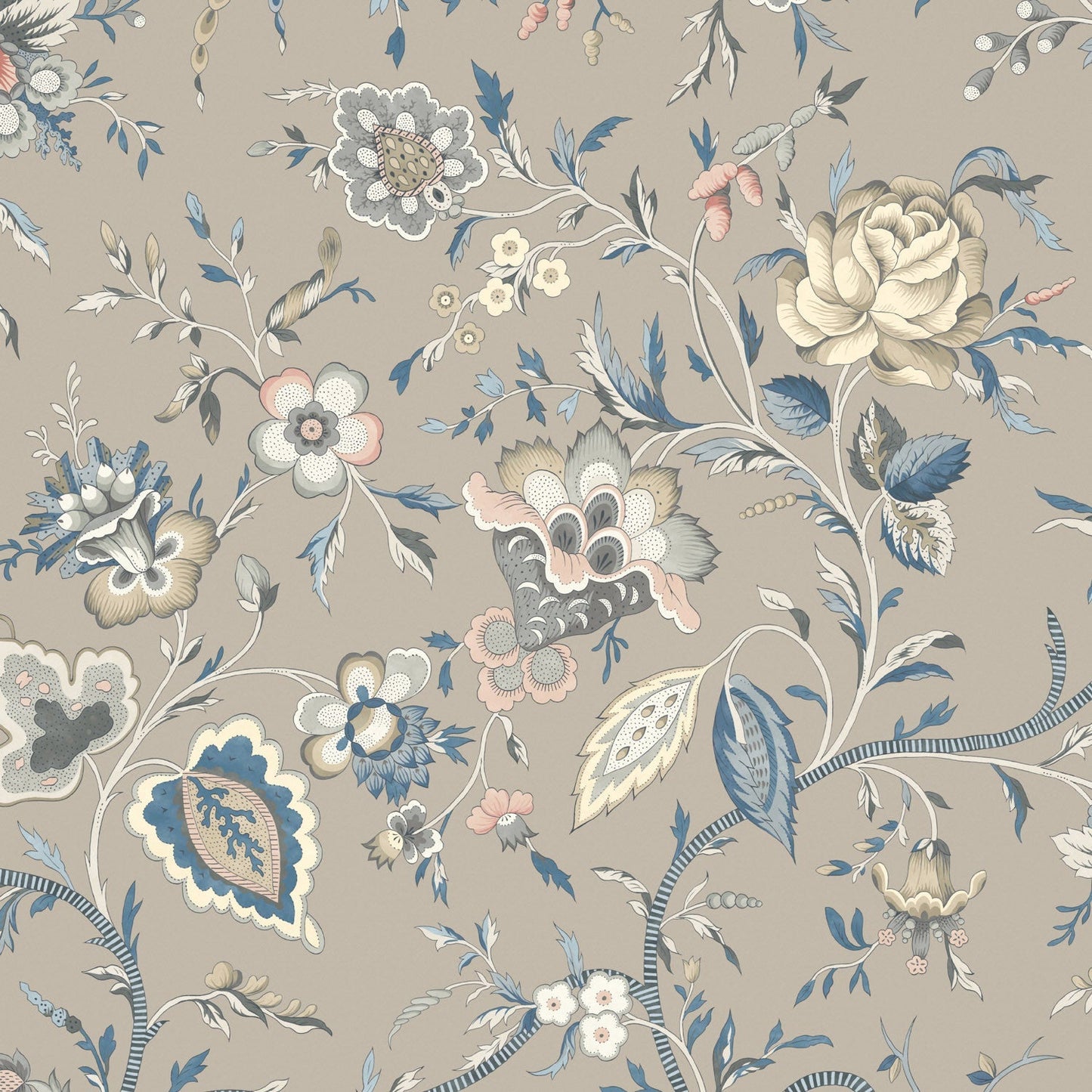 Lavenham Wallpaper - Mist - Warner House - Premier Wallcovering