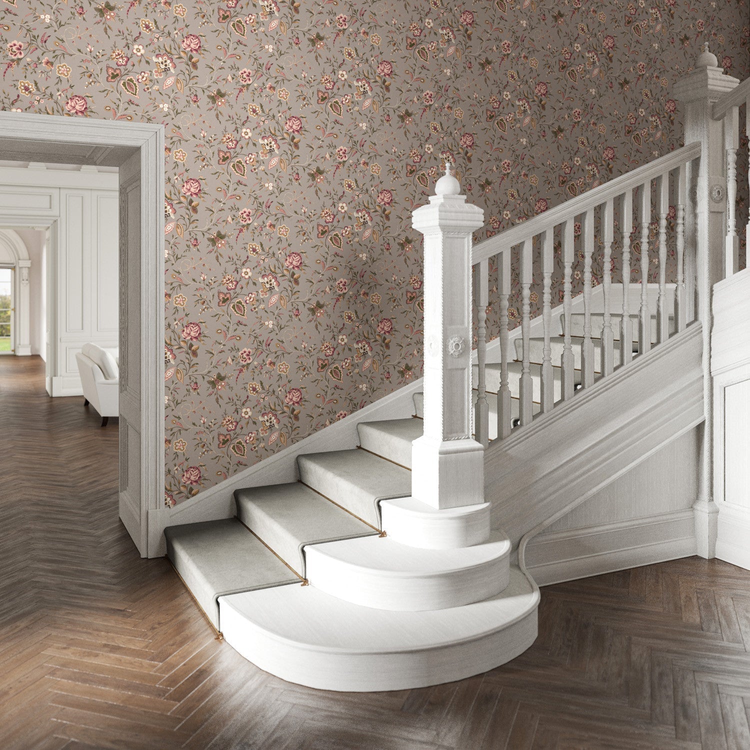 Lavenham Wallpaper - Mulberry - Warner House - Premier Wallcovering