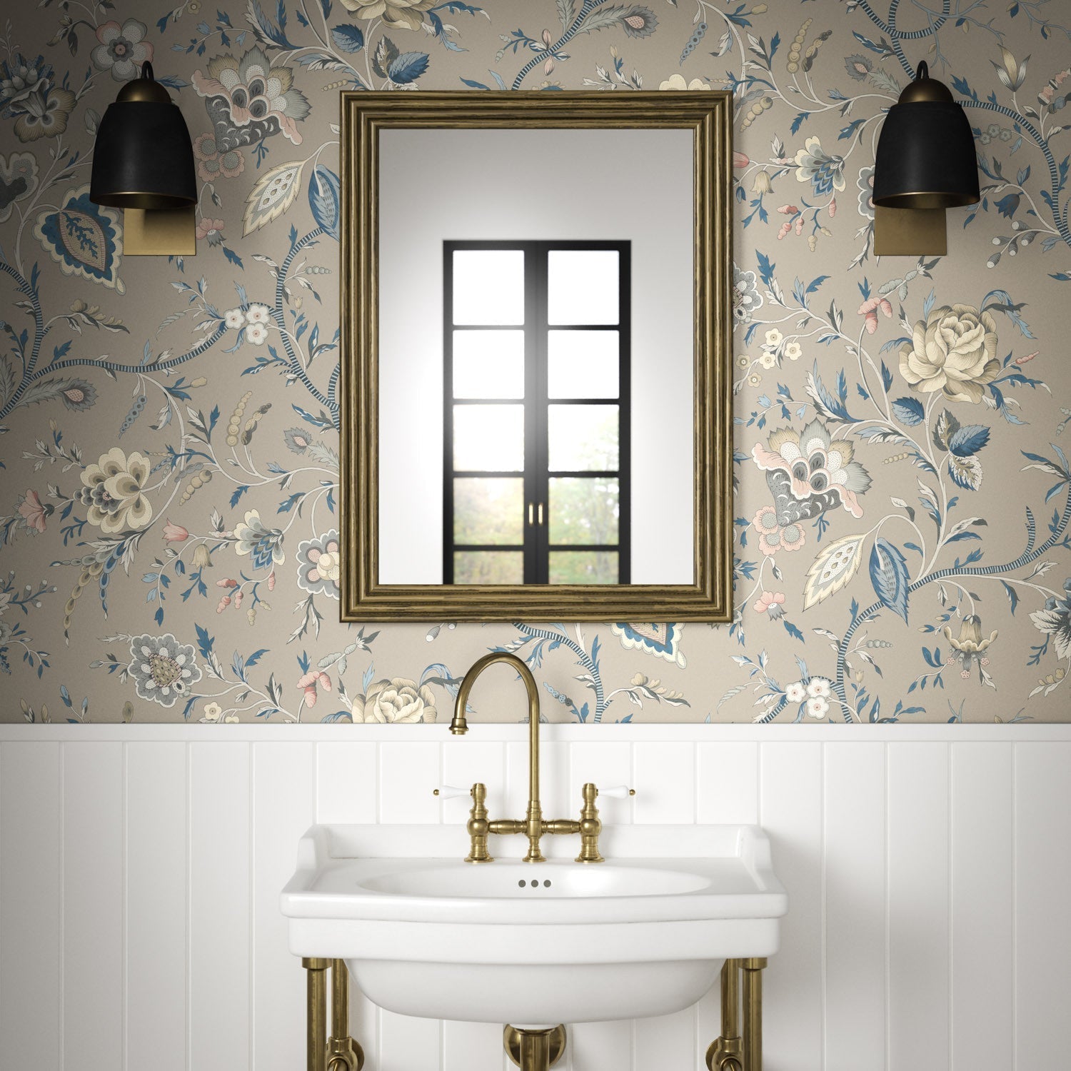 Lavenham Wallpaper - Mist - Warner House - Premier Wallcovering