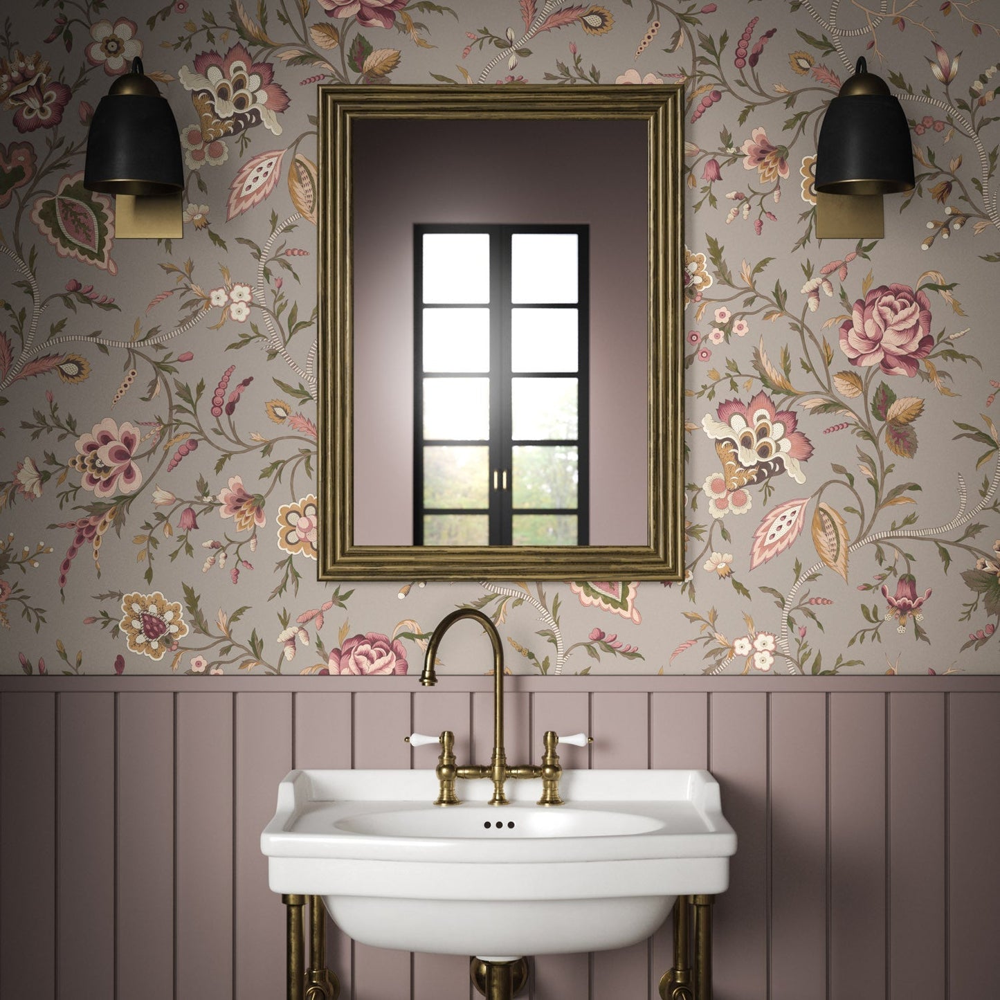 Lavenham Wallpaper - Mulberry - Warner House - Premier Wallcovering