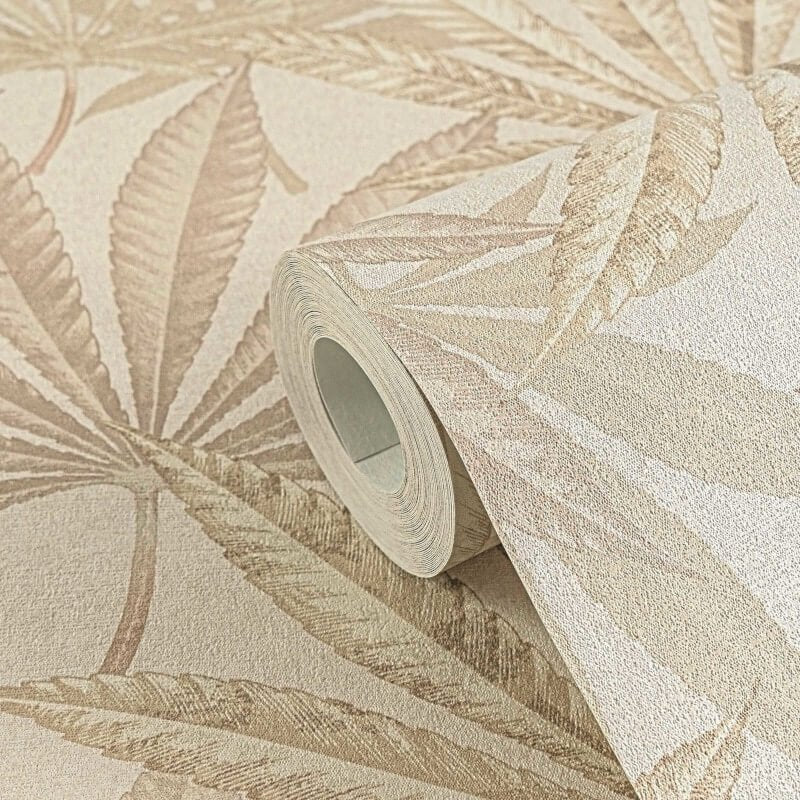 Layered Palm Leaves Wallpaper - Cream/Beige - Michalsky Living - 39984-3 - Premier Wallcovering