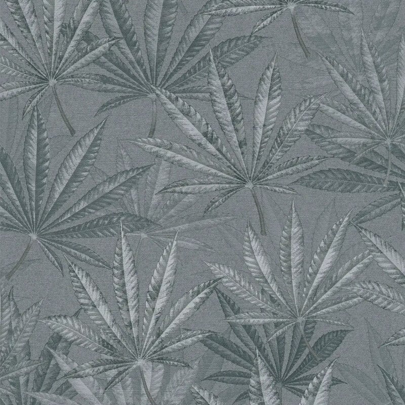 Layered Palm Leaves Wallpaper - Grey - Michalsky Living - 39984-2 - Premier Wallcovering