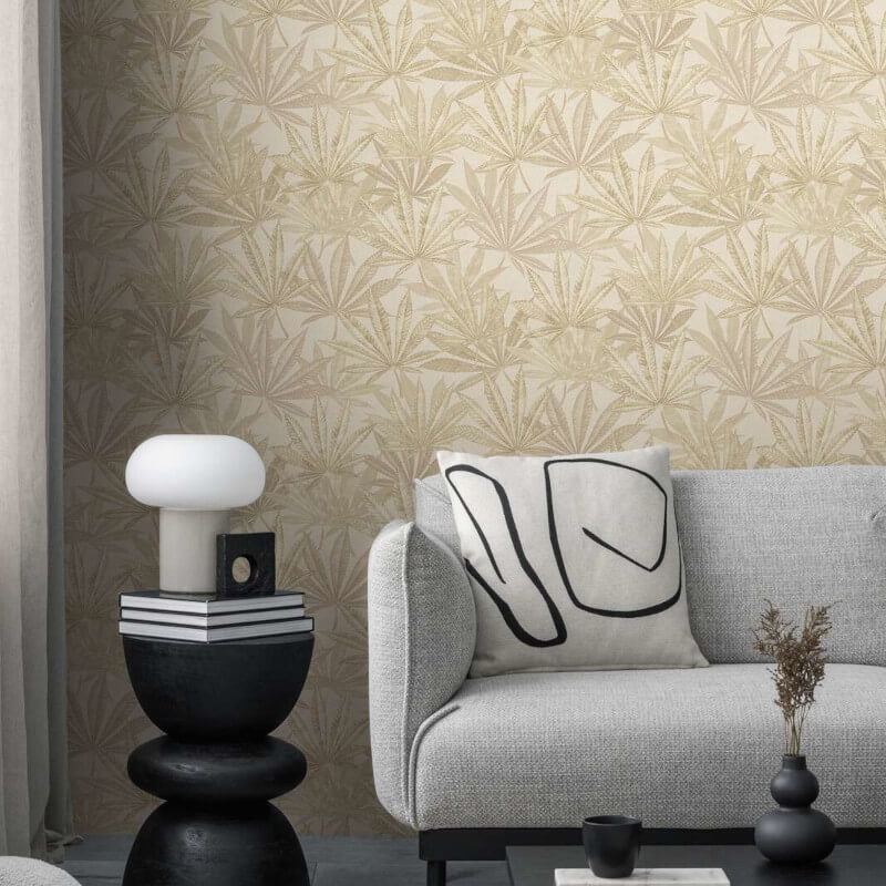 Layered Palm Leaves Wallpaper - Cream/Beige - Michalsky Living - 39984-3 - Premier Wallcovering