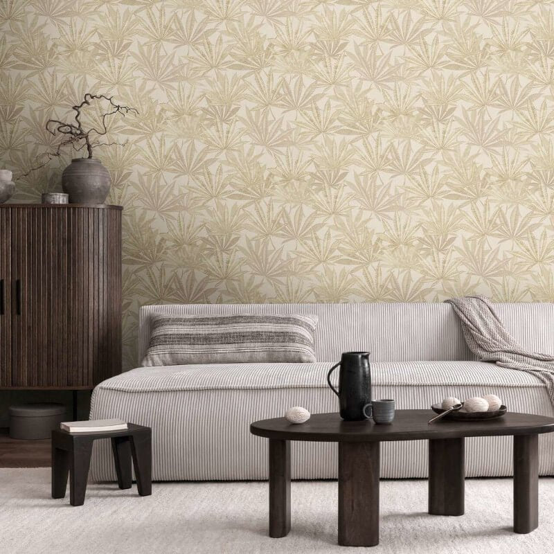 Layered Palm Leaves Wallpaper - Cream/Beige - Michalsky Living - 39984-3 - Premier Wallcovering
