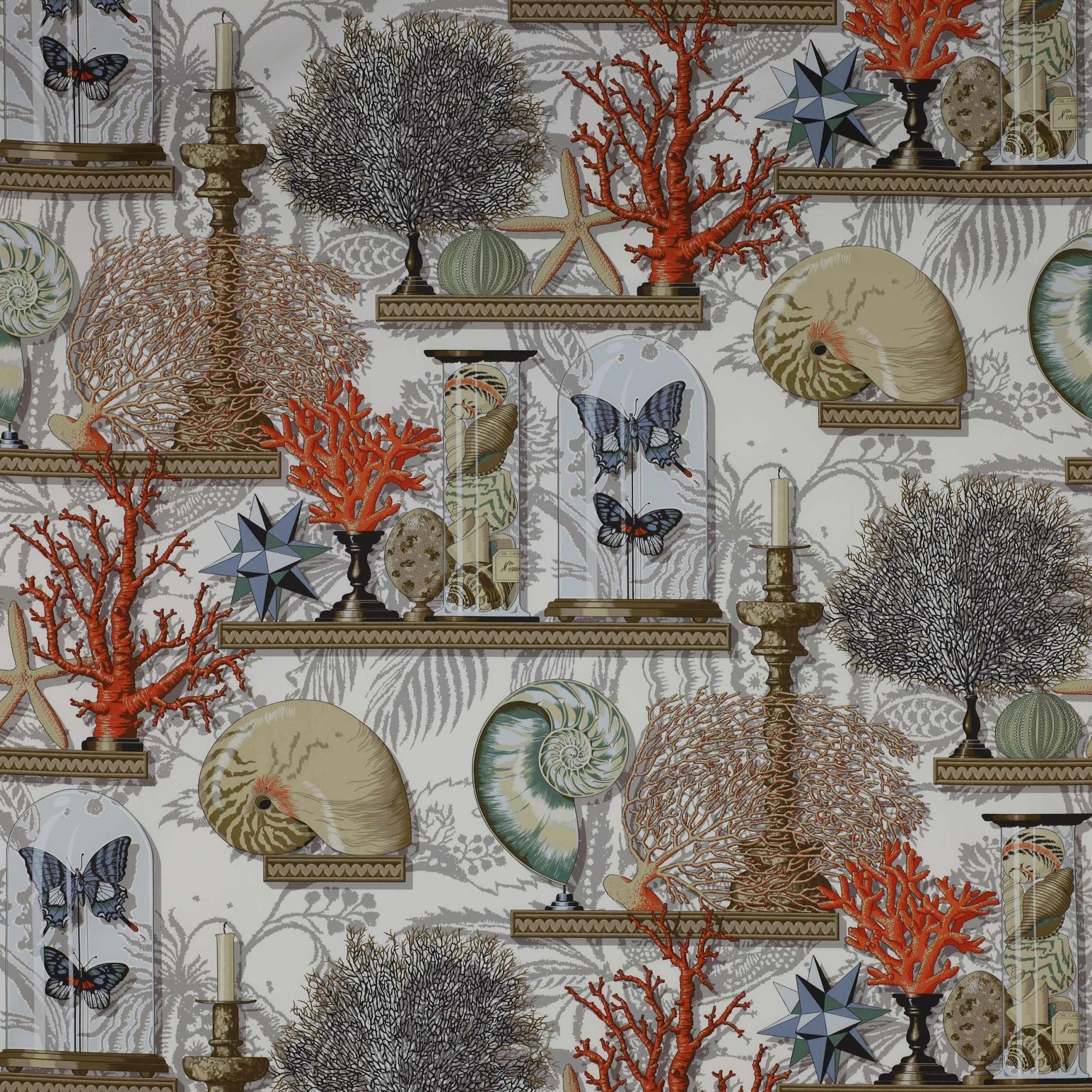 Le Cabinet de Curiosites Fabric - Corail - Manuel Canovas - 04766/01 - Premier Wallcovering