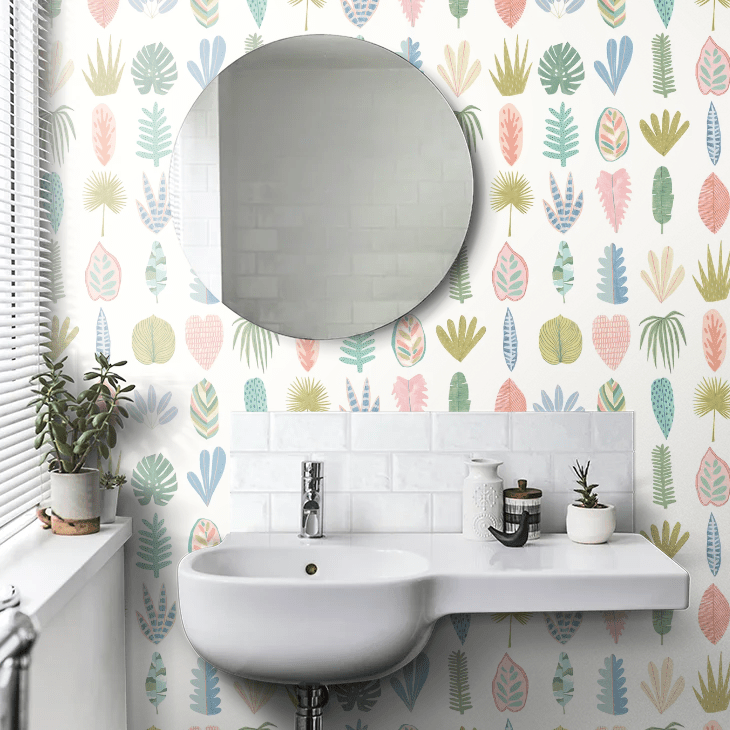 Leaf Boogie Wallpaper - Pastel - Ohpopsi - GHS50101W - Premier Wallcovering