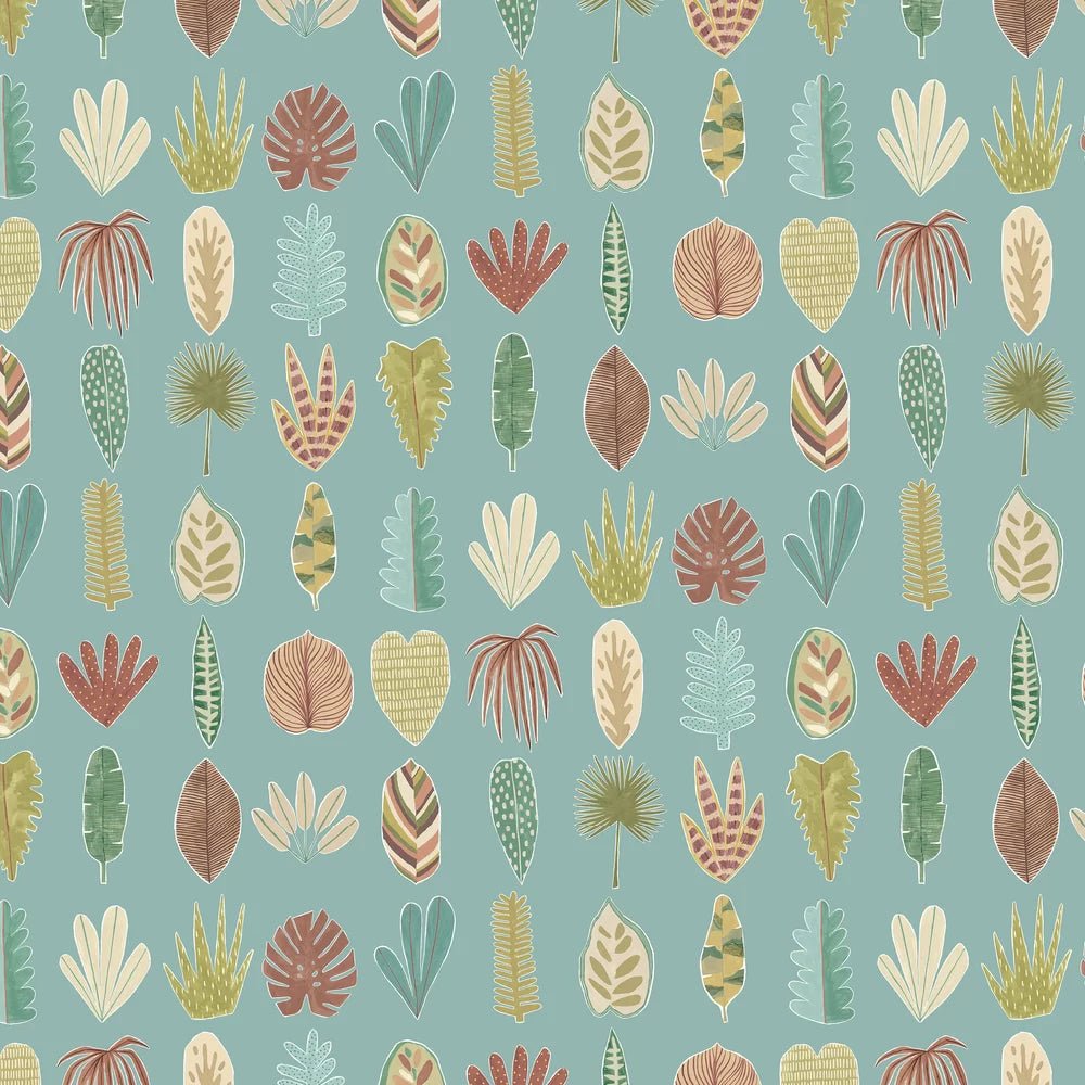 Leaf Boogie Wallpaper - Seafoam - Ohpopsi - GHS50104W - Premier Wallcovering