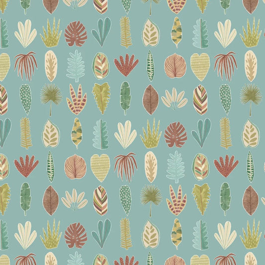 Leaf Boogie Wallpaper - Seafoam - Ohpopsi - GHS50104W - Premier Wallcovering