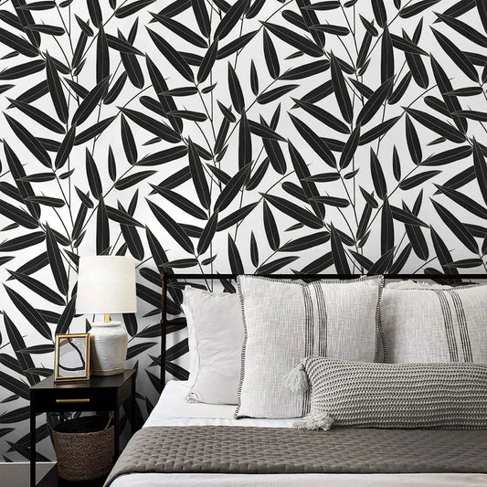 Leaf Branch Trail Wallpaper - Ebony - NextWall - NW58800 - Premier Wallcovering
