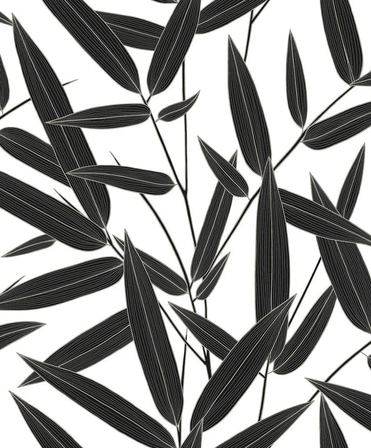 Leaf Branch Trail Wallpaper - Ebony - NextWall - NW58800 - Premier Wallcovering