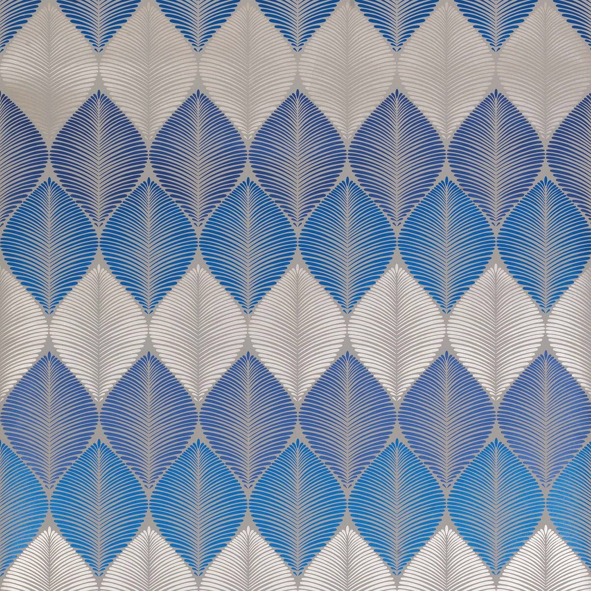 Leaf Fall Wallpaper - Blue/ Gold/Grey - Osborne & Little - W6591-03 - Premier Wallcovering