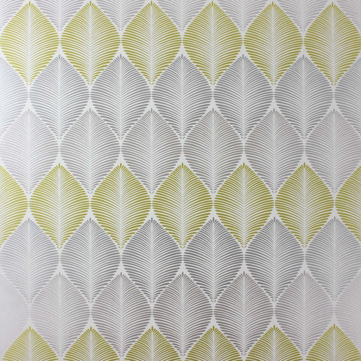 Leaf Fall Wallpaper - Green/ Grey/White - Osborne & Little - W6591-01 - Premier Wallcovering